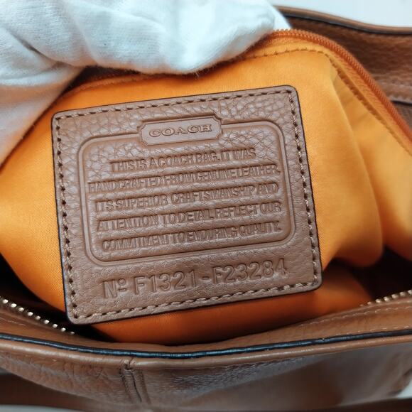 Coach Park Brown Leather Double Handles Zipper Closure Tote Bag - Picture 12 of 16